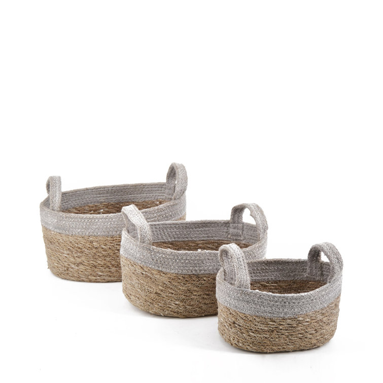 Moycor Deveaux 3 Piece Jute Basket Set Wayfair.co.uk